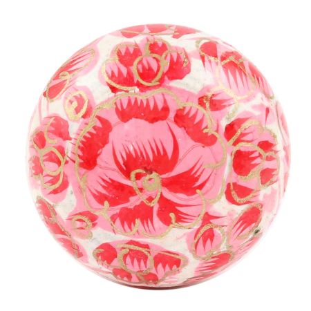 Red Floral Hand Painted Kashmiri Indian Cabinet Knobs